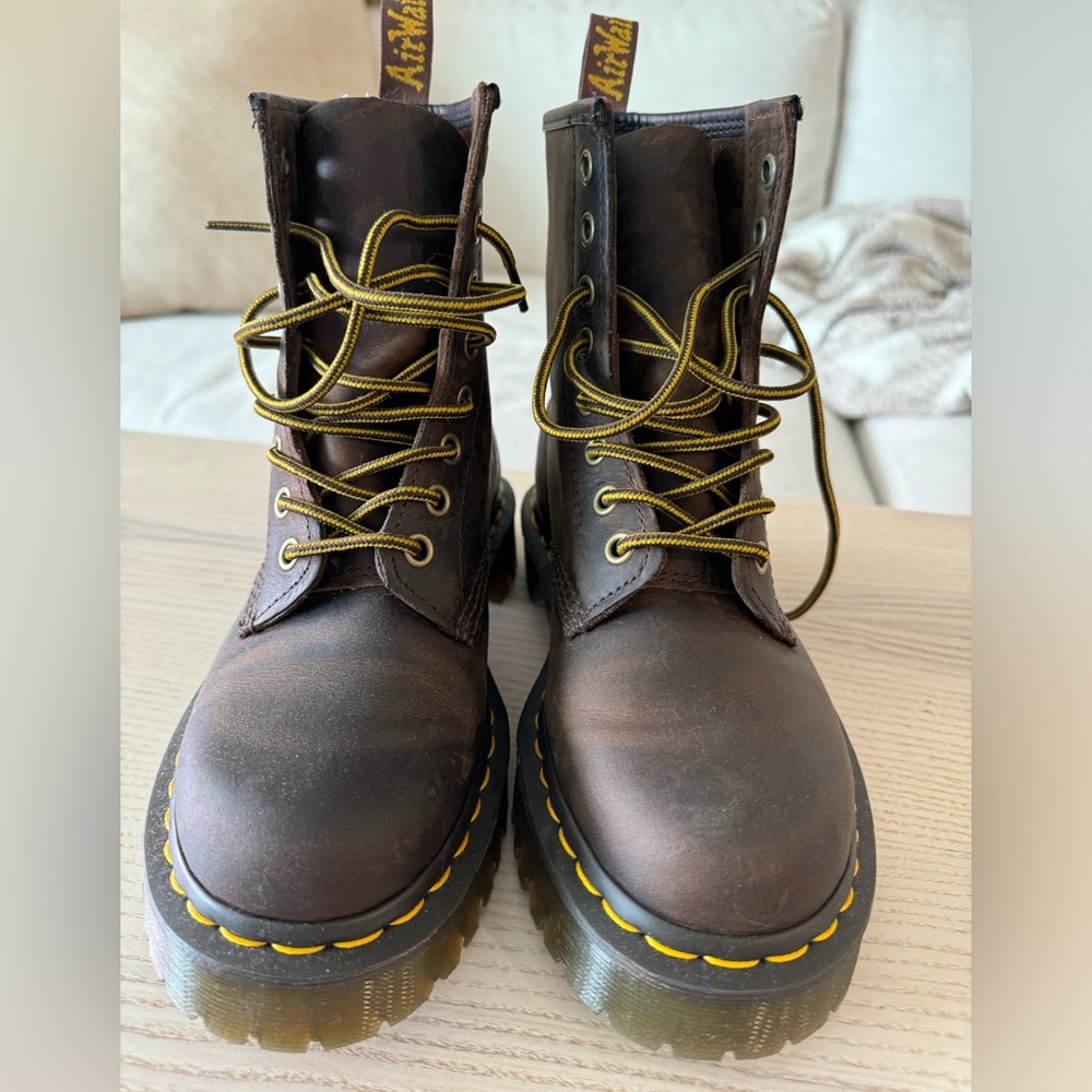 Dr Martens 1460 Bex Combat Boots In Dark Brown Size 6